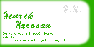 henrik marosan business card