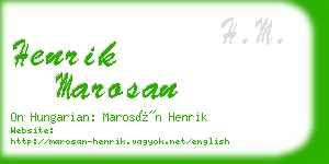 henrik marosan business card